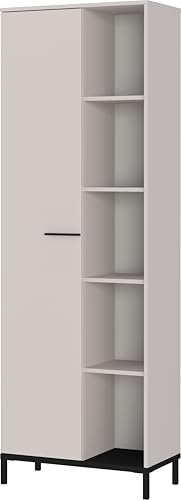 Germania GW-ROVIGO Filing cabinet 2237-572, in Cashmere, with one door and open compartments, 64 x 190 x 34 cm (W/H/D)
