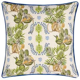furn. Wylder Tropics Valera Lagos Monkey Tropical Piped Polyester Filled Cushion