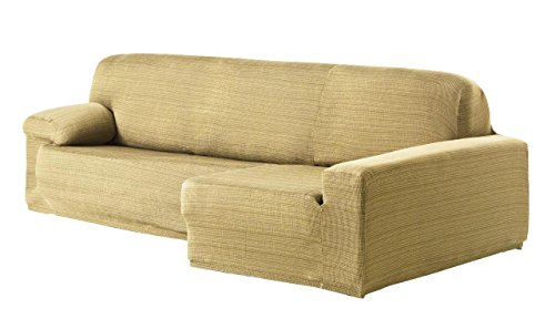 Eysa Aquiles Elastic Chaise Longue Left, Polyester-Cotton, Beige, 43 x 37 x 14 cm