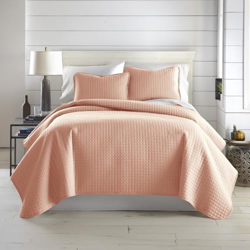 Southshore Fine Living, Inc. Oversized King Quilt Set, Stitched Blush Pink Quilt Bedspread, 2 Matching Pillow Shams, Machine Washable Cal/King Quilts, Hotel Quality Bedding, Cozy Coverlet, Blush