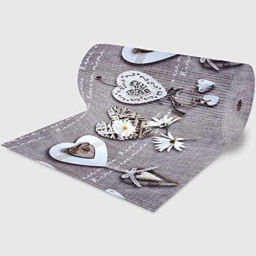 La Briantina 18 Metres Cut to Size Carpet Runner with Heart Design for Kitchen, Entryway and Living Room 52cm x 18m