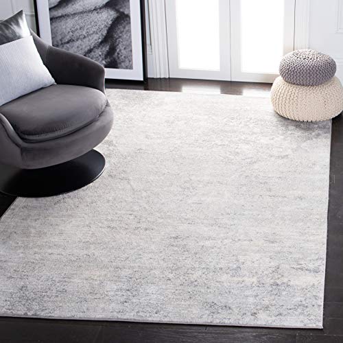 Safavieh Contemporary Rug for Living Room, Dining Room, Bedroom - Brentwood Collection, Short Pile, in Ivory and Grey, 91 X 152 cm