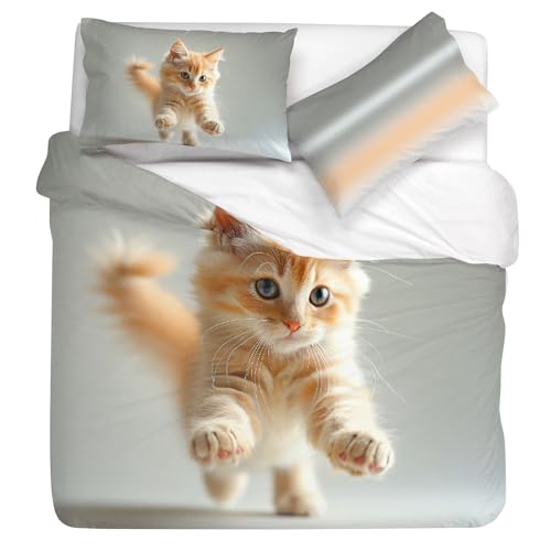 Gabel Tom Duvet Cover Set, 155 x 205 cm, Pure Cotton, Brezza, Digital Photo Print, Sistema Più Mio