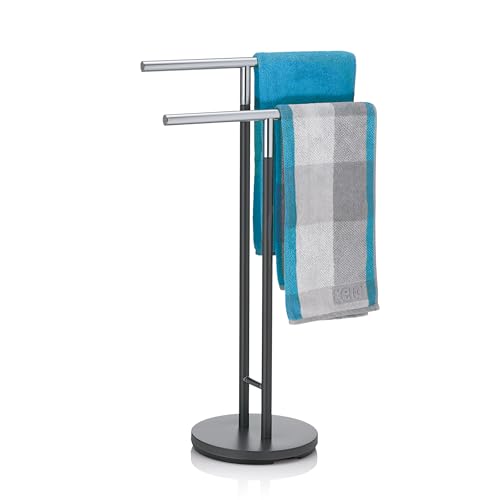 Kela towel rail standing 92.5cm, towel rail with 4 towel rails, SINERIO, anthracite glossy