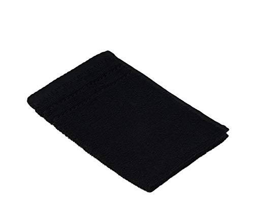 G??zze - Set of 4 Guest Towels, Berlin, 100% Cotton, 30 x 50 cm - Black