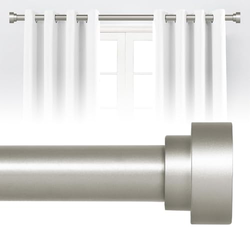 "Silver Curtain Rods for Windows 28 to 48 Inch(2.3-4ft),1"" Diameter Heavy Duty Curtain Rods,Adjustable Curtain Rod,Modern Decorative Drapery Rods,Telescoping Window Curtains Rod 18-45"",Antique Silver"