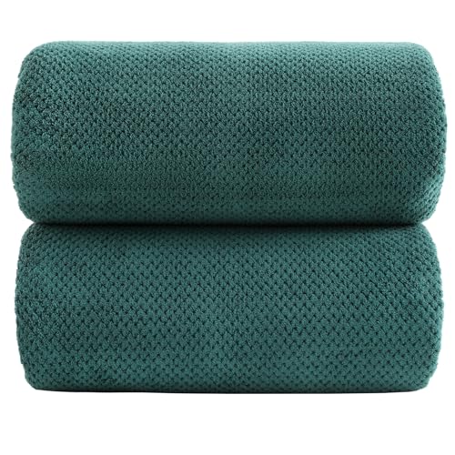 YTYC Towels,39x78 Inch Oversized Bath Sheets Towels for Adults Luxury Bath Towels Extra Large Sets for Bathroom Super Soft Microfiber 80% Polyester(Teal,2 Piece)