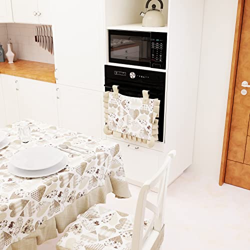 PETTI Artigiani Italiani Kitchen Oven Cover, Beige Hearts, 1pz Copriforno 40x50 cm