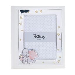VALENTI & CO. Disney Baby - Dumbo Photo Album with Silver Frame for Baby Christening or Birthday Gift