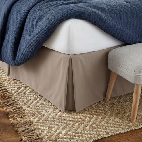 Linen Market Bed Skirt - Ultra Soft Microfiber - Easy Fit with 14 Inch Tailored Drop - Hotel Quality, Shrinkage & Fade Resistant - Bed Cover - Twin Bed Skirts - Bedroom D??cor - (Twin, Taupe)