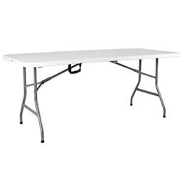 Vida Designs Heavy Duty Trestle Rectangular Folding Picnic Tray Table, Silver, 70 cm D x 180 cm W x 72 cm H, 6ft