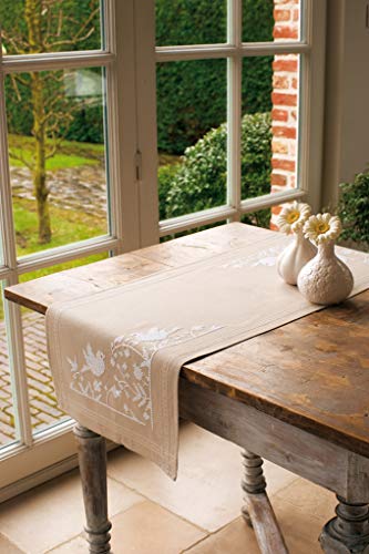"Vervaco Embroidery: Runner: White Silhouette, 100% Cotton, Multi-Colour, 40 x 100 cm - 16"" x 14"""