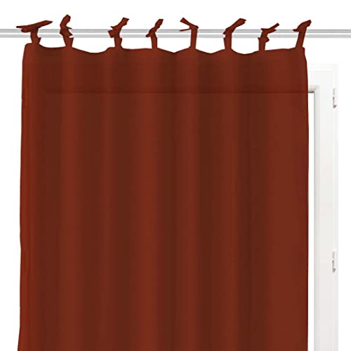 Soleil d'ocre Cotton Net Curtains 140 x 240 cm Brick