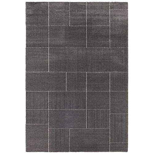 Elle Decor Castres Short Pile Rug Dark Grey Cream 160 x 230 cm