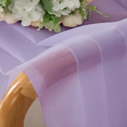 Chyhomenyc Lilac Sheer Curtains 54 Inch Long 2 Panels, Light Filtering Rod Pocket Voile Short Curtains Drapes for Living Room Bedroom Small Windows, 42Wx45L Inches