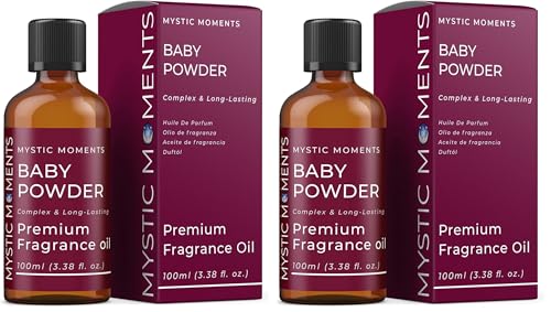 Mystic Moments - Baby Fresh Powder Fragrance Oil 100ml - Perfect for Soaps, Candles, Bath Bombs, Oil Burners, Diffusers and Skin & Hair Care Items (Pack of 2)