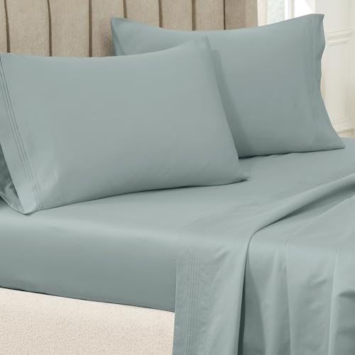 100% Premium Long-Staple Combed Cotton 650 Thread Count, Standard 2-Piece Pillowcase Set, Single Ply, Solid, Teal