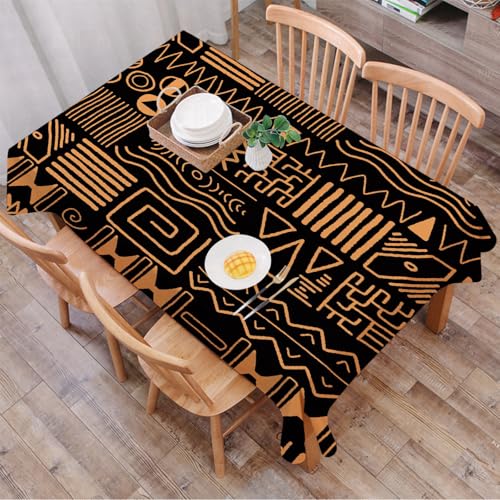 "Rectangle Table Cloth,Africa Style Design Ethnic Tribal Art Tablecloths Stain Resistance Water Repellent Washable Table Cover Decor for Home Kitchen Dining Party Patio Indoor and Outdoor 60""x 84"""