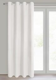 Eurofirany NITA Blackout Curtain, 100% Room Darkening Velvet Curtain, Thermal Insulated Eyelet Curtains for Bedroom Living Room, 55x98 inches - Cream