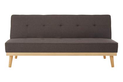 Premier Housewares 3 Seater Sofa Bed Grey Sofa Bed Double Adult Linen Upholstery Sofas for Living Room Grey Sofa Bed Rubberwood Legs Sofa Beds 3 Seater