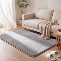 VOUNOT® Fluffy Rugs for Living Room and Bedroom, Soft Shaggy Floor Carpets with Non Slip Backing & Extra Underlay, Machine Washable, Large Area Rug, Modern & Cosy Home Decor, 120x160cm, Grey