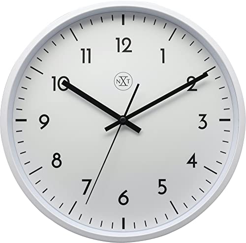NeXtime N*XT Easy Big Wall Clocks, Metal, Plastic, White, Diameter 30 cm