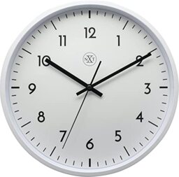 NeXtime N*XT Easy Big Wall Clocks, Metal, Plastic, White, Diameter 30 cm