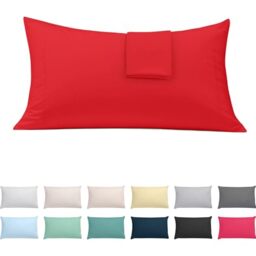 ECOMMERC3 - Extra Soft and Comfortable 90 Pillowcase - Red Pillow Case Made in Spain, Breathable, Easy to Wash