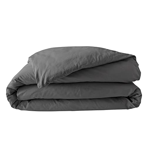 douceur d'intérieur, Duvet Cover (240 x 220 cm) Percale Steel 100% Cotton Percale