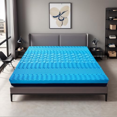 GC GAVENO CAVAILIA King Size Memory Foam Mattress Topper – 6CM Deep Orthopedic King Mattress Topper for Back Pain Relief & Support & Pressure Points - (152x203 cm)