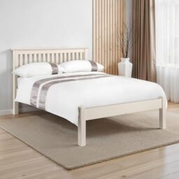 Julian Bowen Barcelona Low Footend Bed - Stone White Wooden Beds