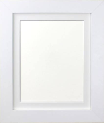 "FRAMES BY POST Metro White Picture Photo Frame with White Mount 8"" x 8"" For Pic Size 5"" x 5"""