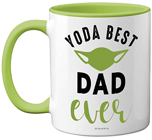Stuff4 Yoda Best Mug, Christmas Dinosaur Gifts - Fathers Day Mug Gifts, Dad Birthday, 11oz Ceramic Dishwasher Safe Coffe Cup, Dads from Child Children, Cute Funny Made in UK
