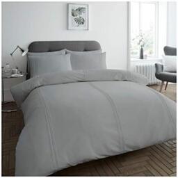 Gaveno Cavailia Easy Care Dulwich Duvet Cover, Luxury Quality Soft & Cosy Quilt Bedding Set, Double Size, Grey, Polyester, 50% Cotton
