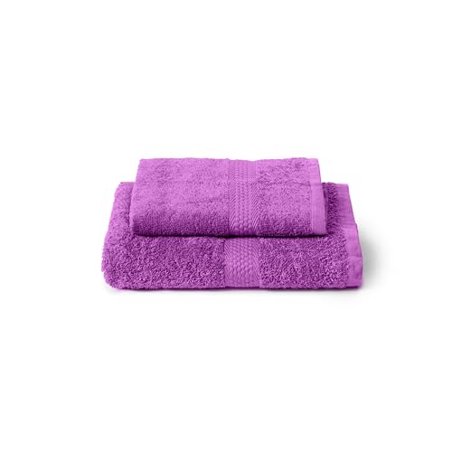 Caleffi Cotton Bidet and Face Towel Set, Wash-resistant Towels, Includes 1 Face Towel 55 x 100 cm and 1 Guest Bidet Towel 40 x 60 cm, 2 Piece Towels, Azalea