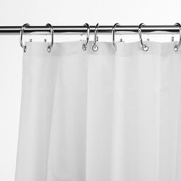 Croydex Recycled Solid White Long Shower Curtain, 1800W x 2100H