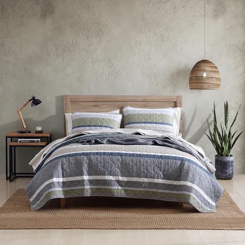 Eddie Bauer Cotton Reversible Bedding Set, All Season Lodge Home Décor, Salmon Ladder Beige, King
