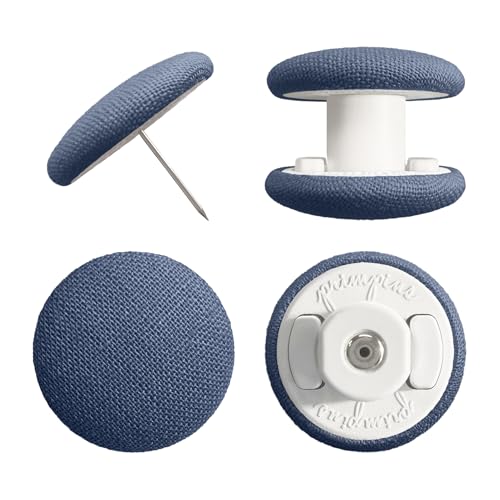 Primpins Duvet Clips - Classic Linen Collection - Locking Pin Fasteners - Keeps Comforter from Shifting in Cover (Set of 8, Cadet)