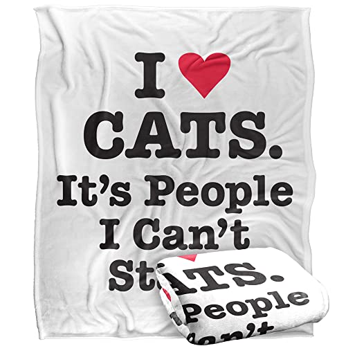 Bcreative - Ephemera I Heart Cats Silky Touch Super Soft Throw Blanket 152 X 127 Cm