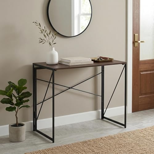 FurnitureR Modern Folding Hallway Console Table, 100x50x75.5cm, Space-Saving Entryway Furniture Set