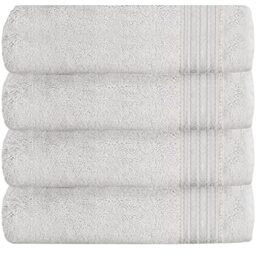 GC GAVENO CAVAILIA Extra Absorbent Luxury, Ultra Soft New Hampton 100% Ringspun Cotton Bath Towels, Pack of 4, Egyptian, White, 70x120 Cm