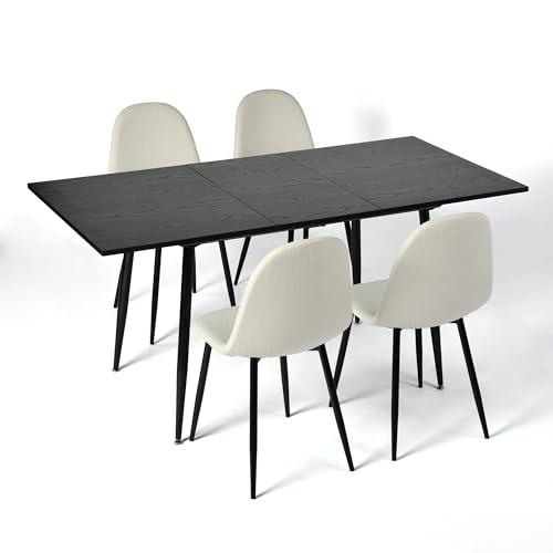 39F Furniture Dream Rectangular Dining Set with 4 Chairs - Set of 4 Chairs with Kitchen Table and Dining Room