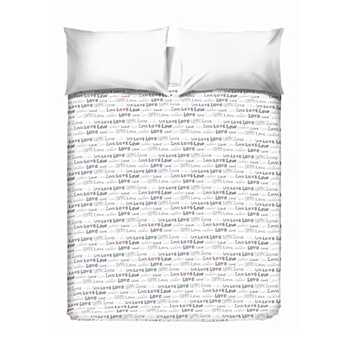 PENSIERI DELICATI Double Bed Cover 260 x 280 cm, Single Sheet 100% Cotton Pique, Ideal as Furnishing Towel, 2 Squares Bed Blanket, Pink Pattern, 100% Made in Italy
