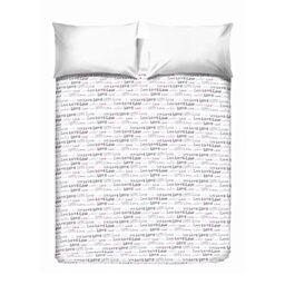 PENSIERI DELICATI Double Bed Cover 260 x 280 cm, Single Sheet 100% Cotton Pique, Ideal as Furnishing Towel, 2 Squares Bed Blanket, Pink Pattern, 100% Made in Italy