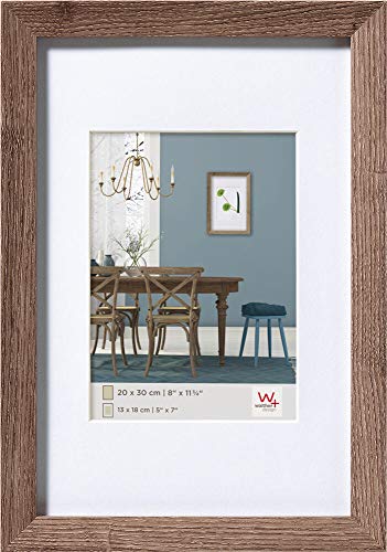 walther Design Picture Frame Walnut 40 x 50 cm with PassepArtout, Fiorito Wooden Frame EF050N