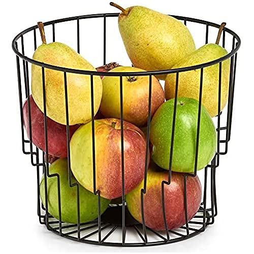 Zeller Fruit Basket, Metal, Black, Diameter 24 x 19.5 cm