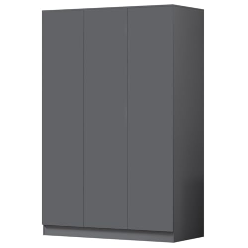 FWStyle Matt Dark Grey 3 Door Wardrobe - H180 X W120 X D50cm