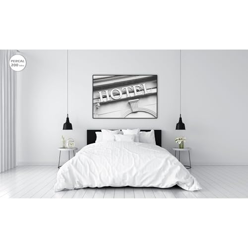 ECOMMERC3 - Duvet Cover for Bed 220 x 220 cm Cotton Made in Spain - White Duvet Cover Extra Soft Touch, Breathable and Durable