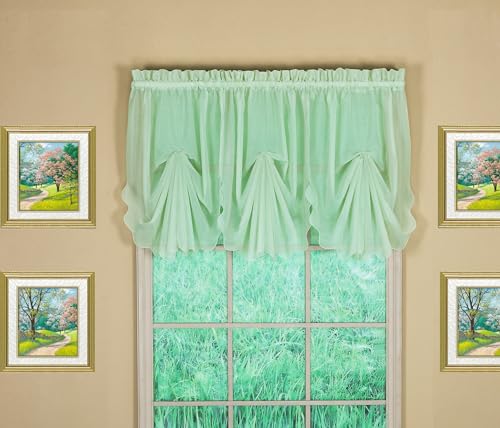 "Today's Curtain Emelia Original Voile Fan Insert, Sage, 30"" W x 40"" L"