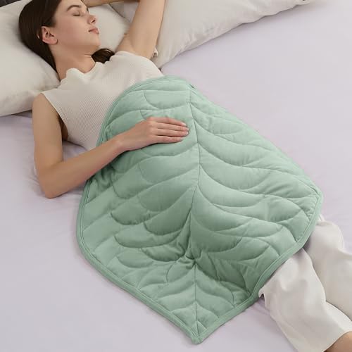 "Weighted Lap Blanket for Adults, 5 lbs, 23""x29"", Leaf Pattern, Sage Green - Washable Weighted Blankets, Small Portable Blanket for Relaxation, Cozy Luxury Crystal Velvet All-Season Heavy Blanket"